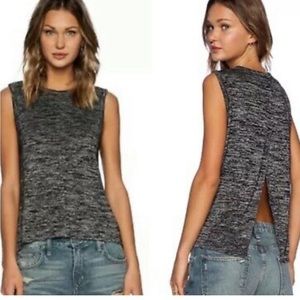 Rag & Bone - Nicole Marled Sleeveless Slit Back Top